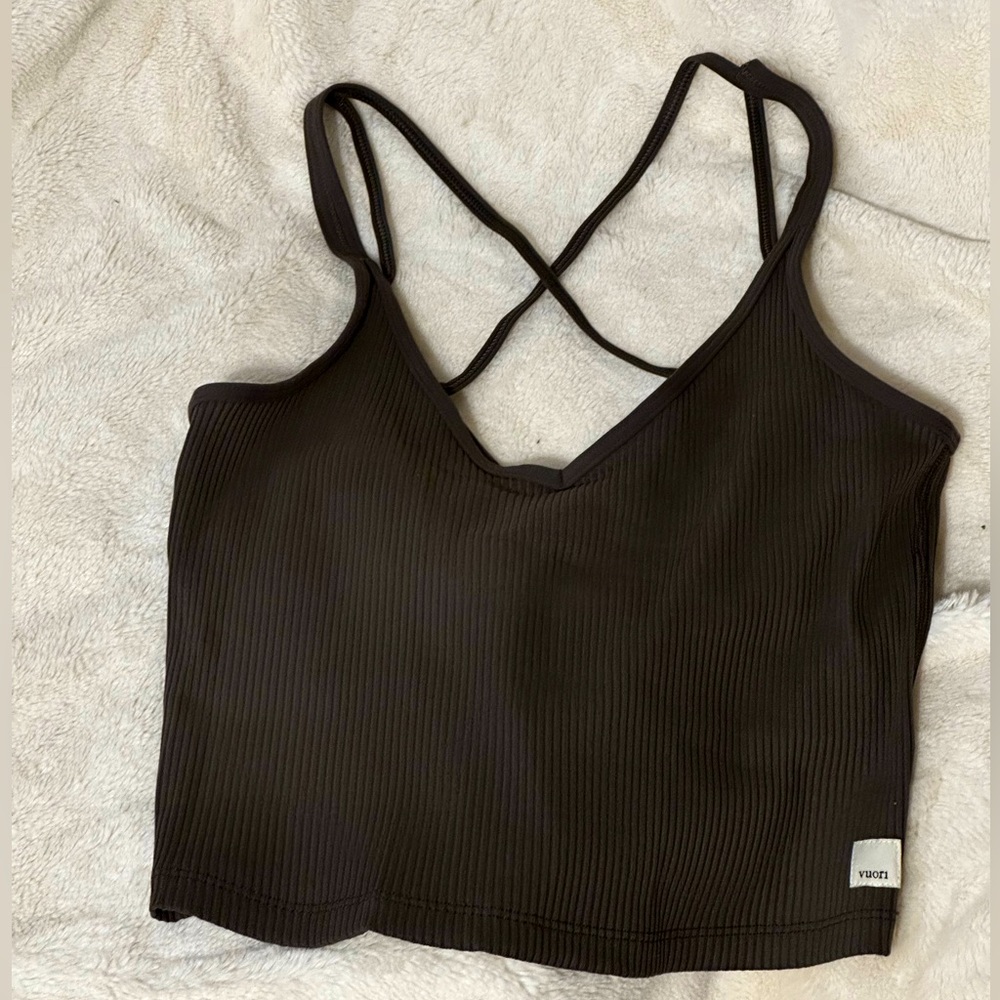Vuori Rib Crop Tank - Oregano